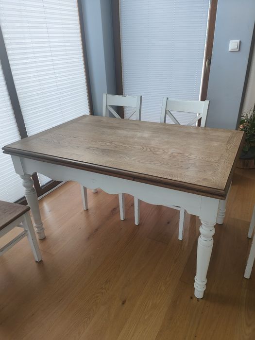 Stół z litego dębu i 6 krzeseł