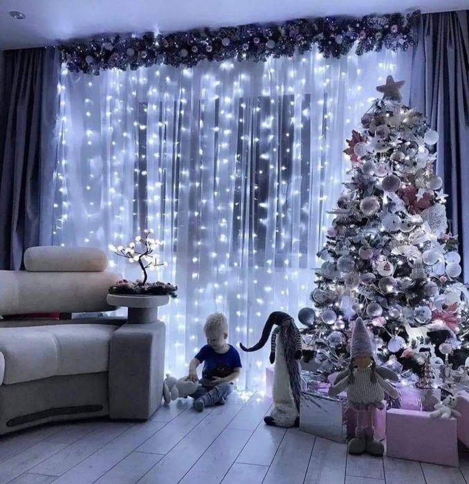 Гірлянда штора, роса, 3×3м, гірлянда оптом, гірлянда на пульті