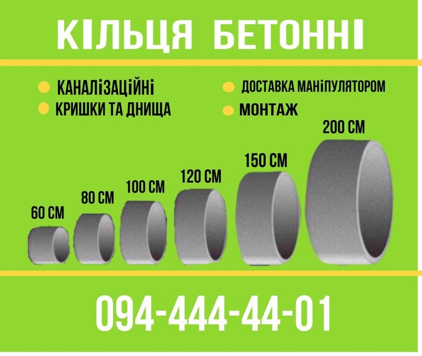 Ж/Б кільця Доставка Монтаж