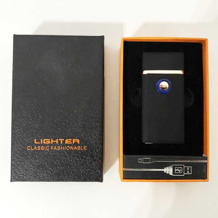 Зажигалка спиральная USB TH-705 2IN1 Газ + USB. Цвет: черный.