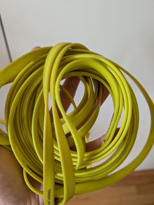 Linka dla psa, smycz dla psa 7 metrów BioThane, żółty neon