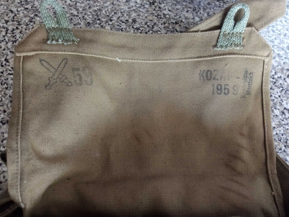 Bolsa de ombro militar Kozak musette vintage Exército Checoslováquia