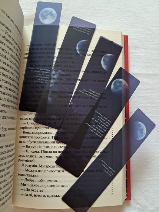 Закладки для книг 5 шт. Набір пластикових книжкових закладок космос