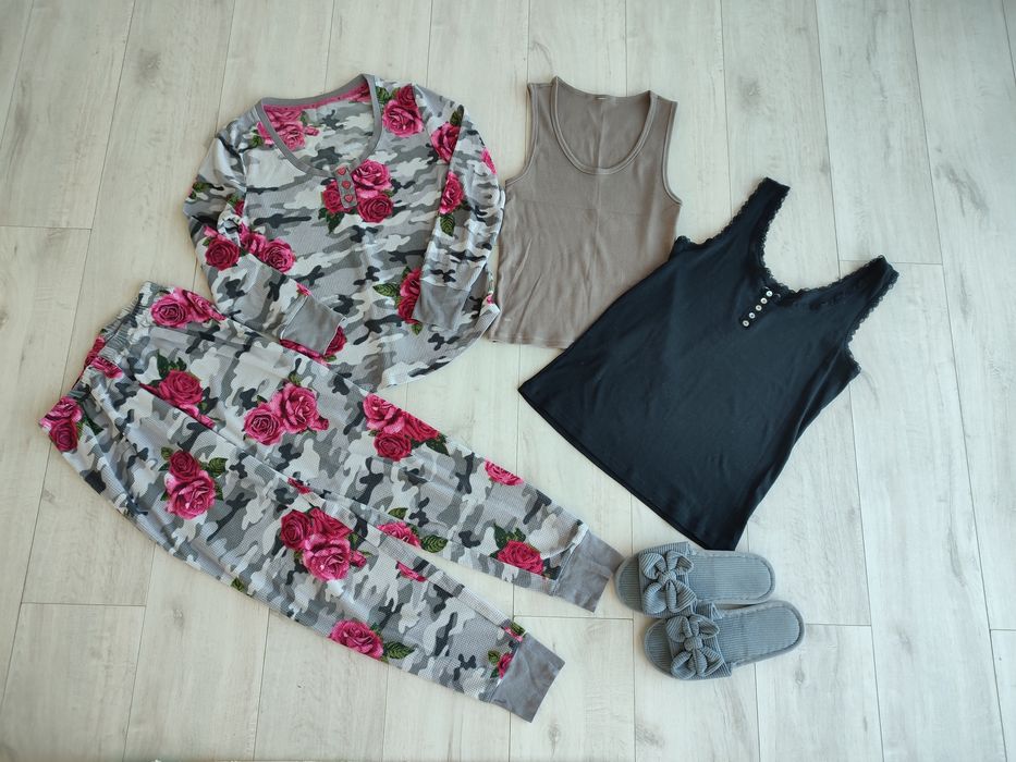 Домашній комплект + майки + нові тапочки 40-41 | розмір M-L | майже но