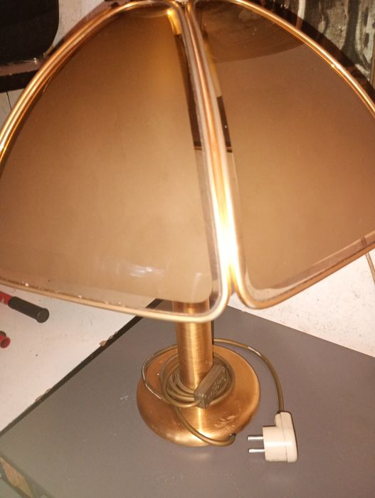 Lampa  stojąca mosiądz Lampa Nocna Antyk