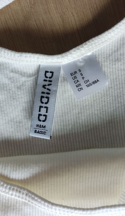 Krótki top biały H&M S