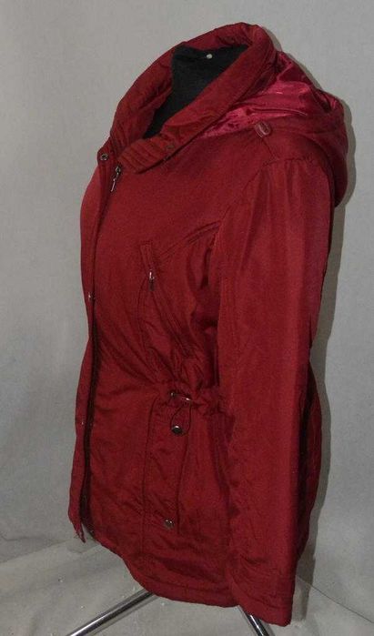 Lekka ocieplana kurtka parka 44 bordowa