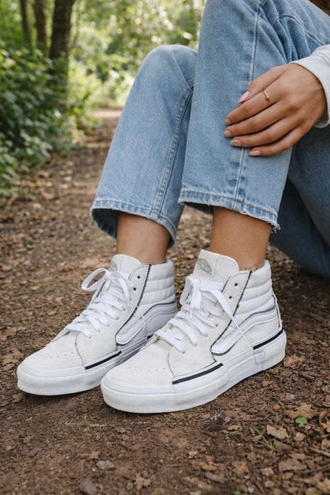 Sapatilhas cano alto Vans Sk8-Hi Reconstruct em branco