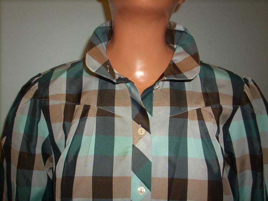 Elegancka bluzka w kratkę, vintage, lata 90. XX w.