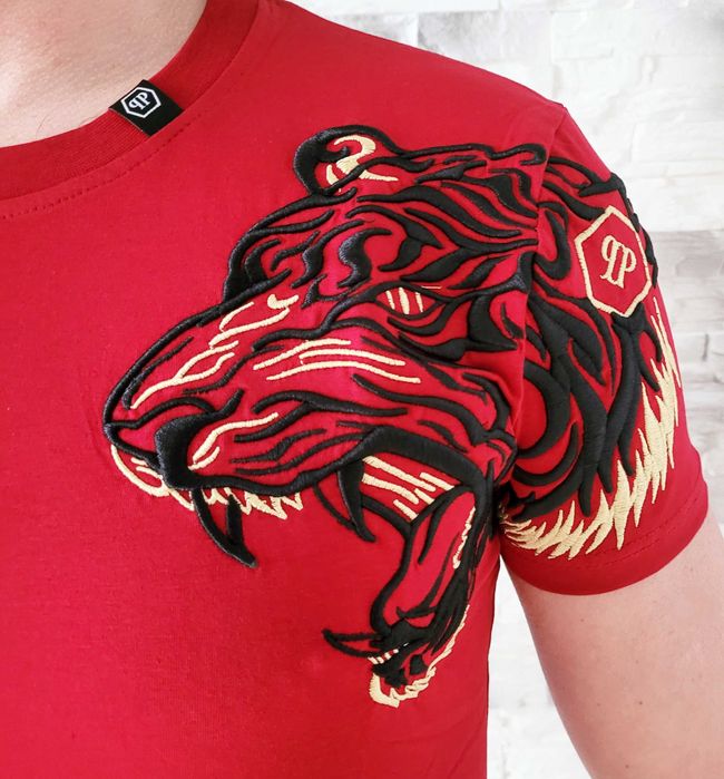 Philipp Plein T-shirt Koszulka Tiger Red
