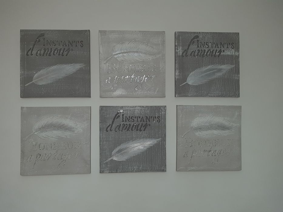 Quadros cinzentos com brilhos