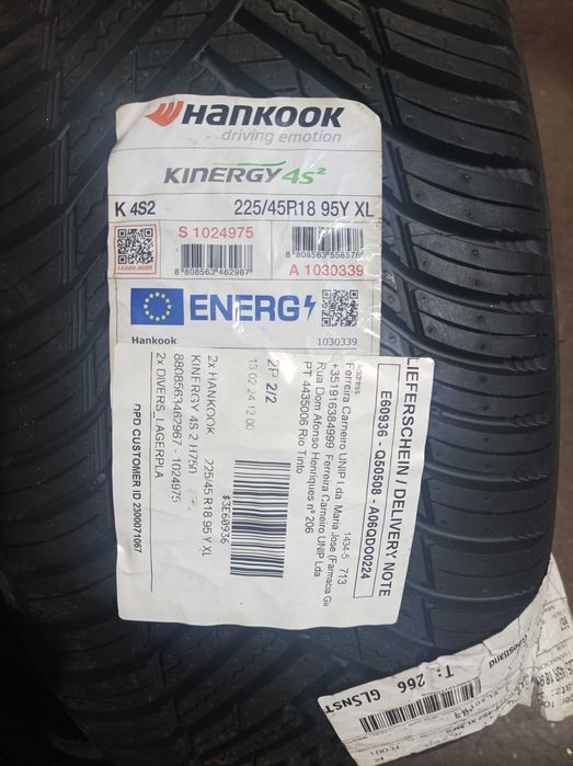 Óptima oportunidade.Vendo pneus NOVOS Hankook Kinergy 4s (4 Seasons)