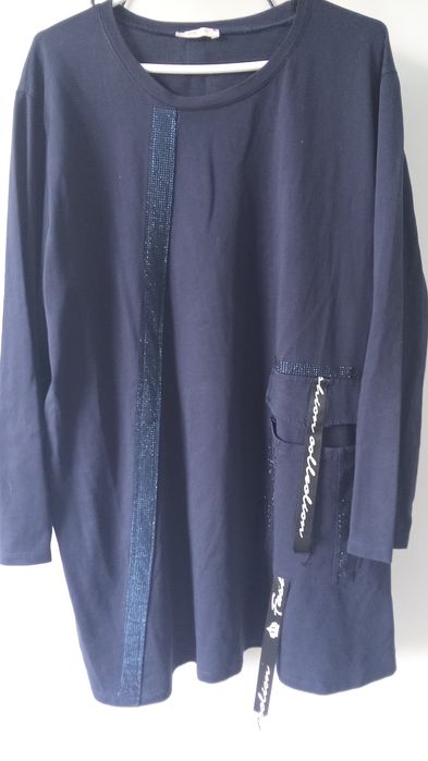 Dresowa bawełniana sukienka z kryształkami 42/44