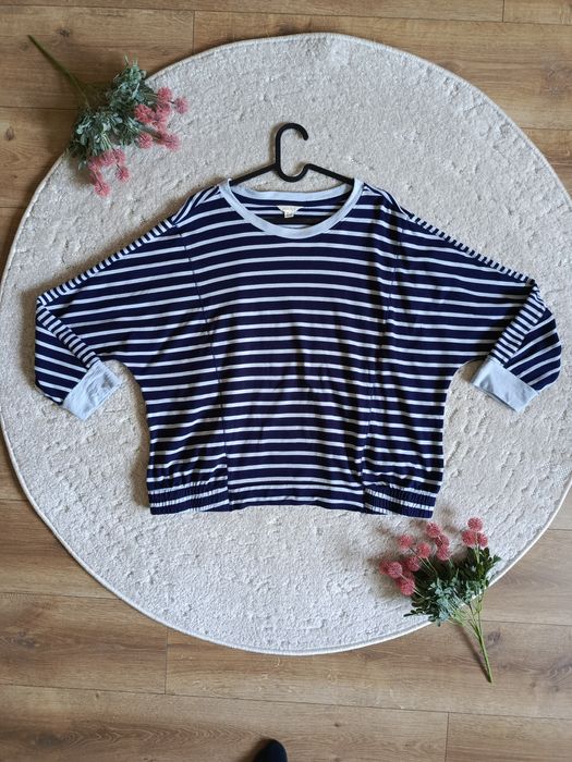 granatowa bluza w paski 100% bawełna oversize White Stuff rozmiar 44