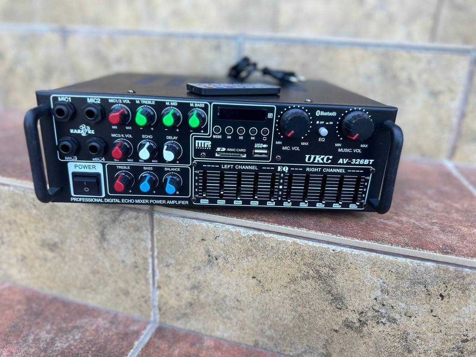 Підсилювач звуку 2х150ватт. Bluetooth. Усилитель звука в авто. Ресивер