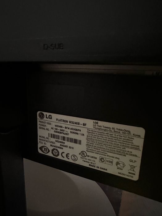 Monitor LG Flatron W2246S-BF
