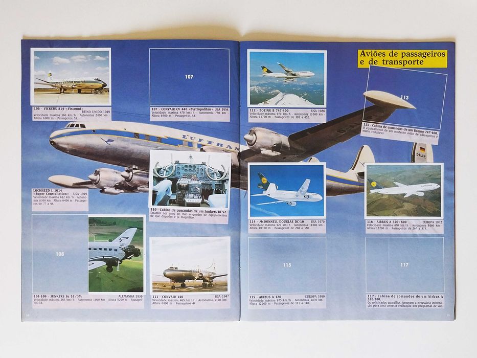 caderneta (com 114 de 200 cromos) AVIÕES | Panini