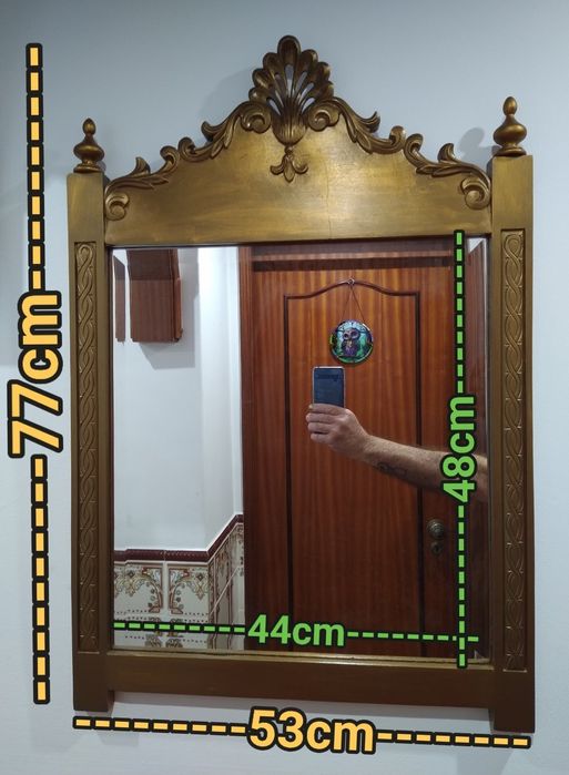 Espelho com moldura Vidro Vizel casa quarto apartamento vivenda carro