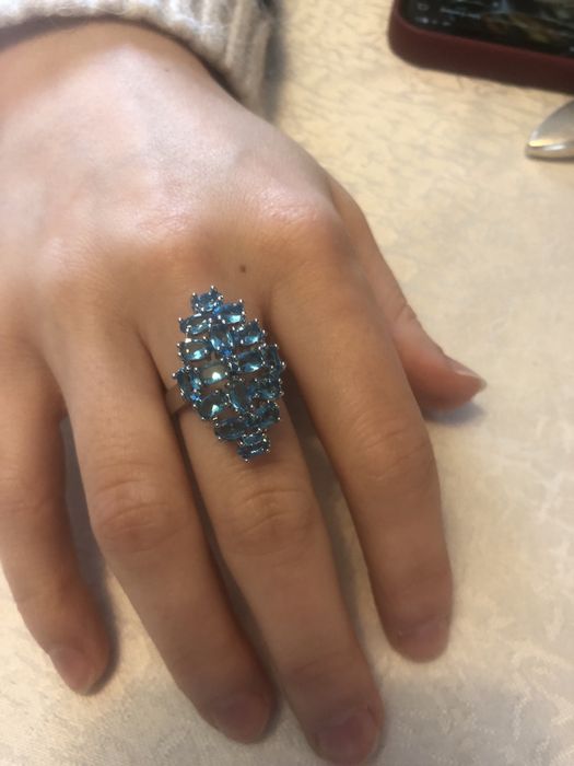 Pierścionek blue topaz nano