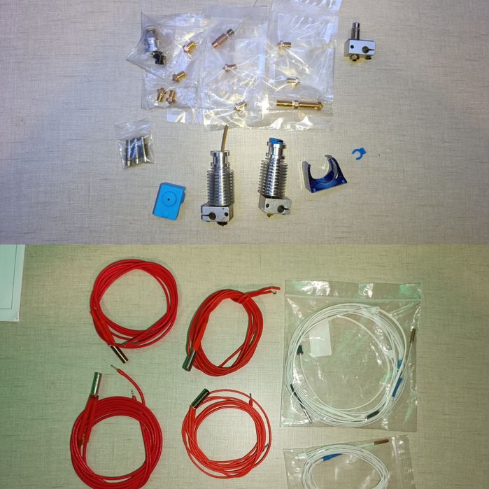 Lote de material e peças para impressora 3D