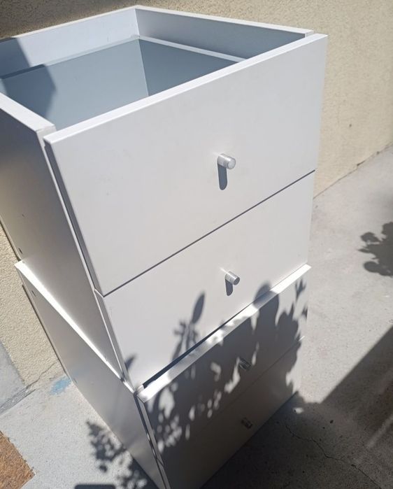 Dwie szafki szuflady do regału Ikea Kallax białe