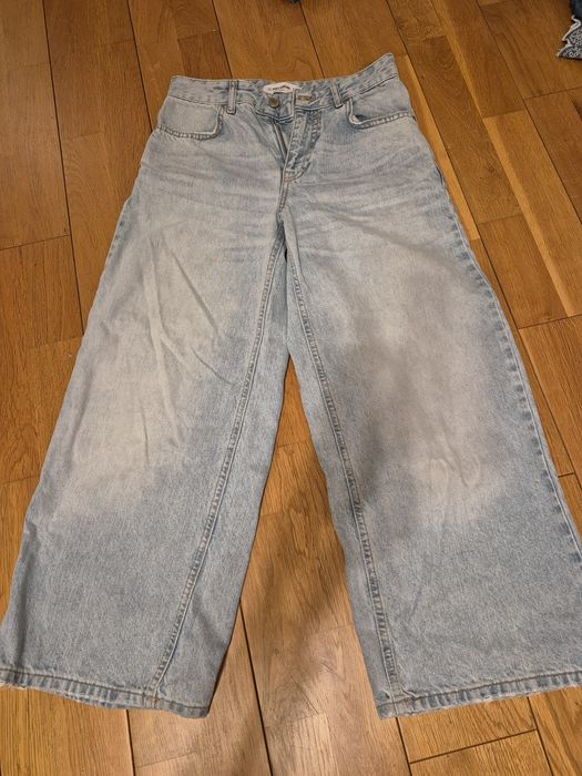 Spodnie jasny jeans wide leg pull&bear  152 lub 32 idealne dla dziewcz