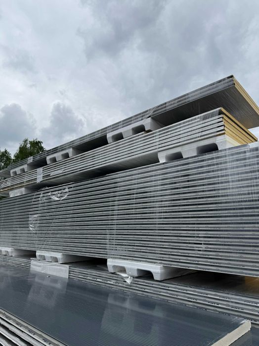 Płyta warstwowa ścienna, 4cm, 40mm, biało-biała, długość 6m