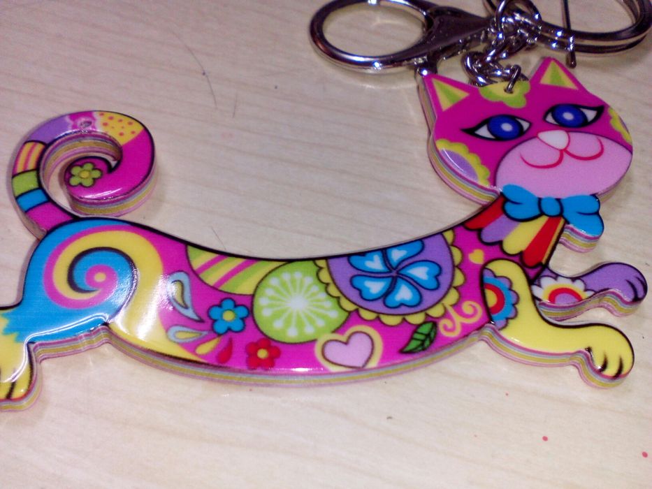 Gato: Porta Chaves Colorido.