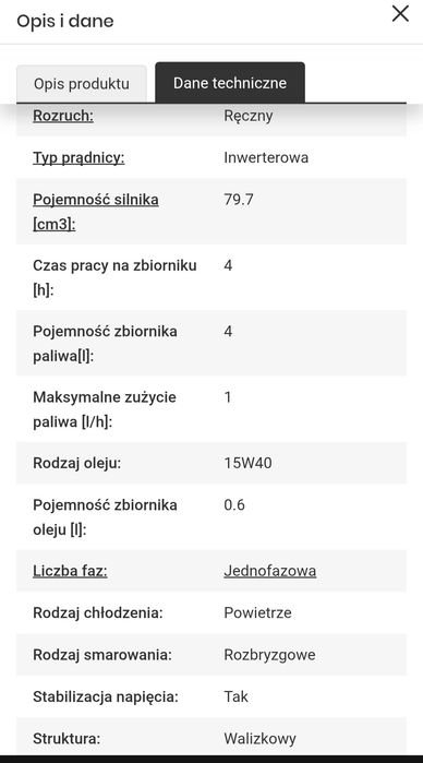 Agregat prądotwórczy KALTMANN K-PGI2000