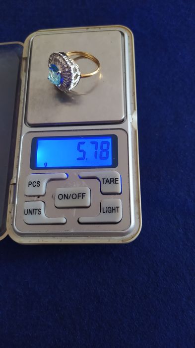 Anél de ouro com prata