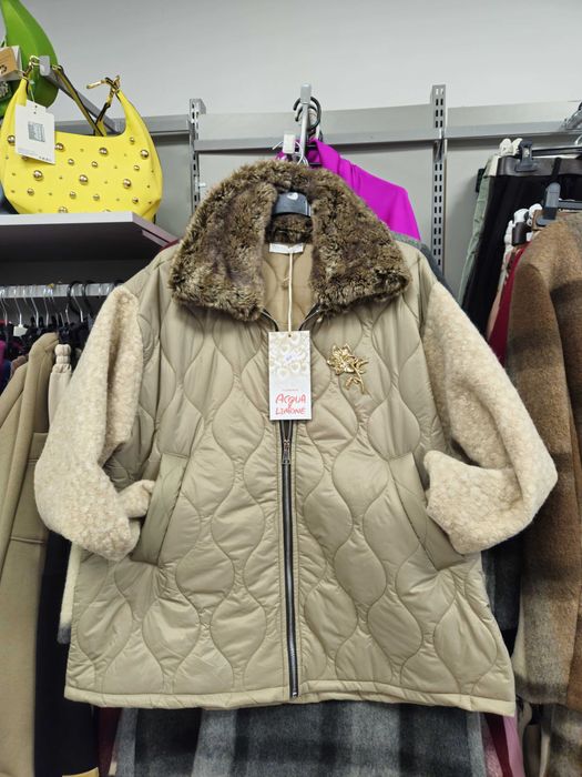 Kurtka Acqua Limone beżowa pikowana r. Uni Plus Size Italy !!!