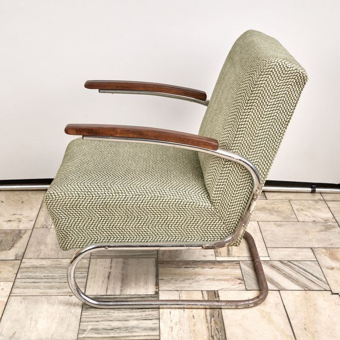 Fotel Bauhaus S-411, Thonet, lata 30. XX wieku, Czechosłowacja