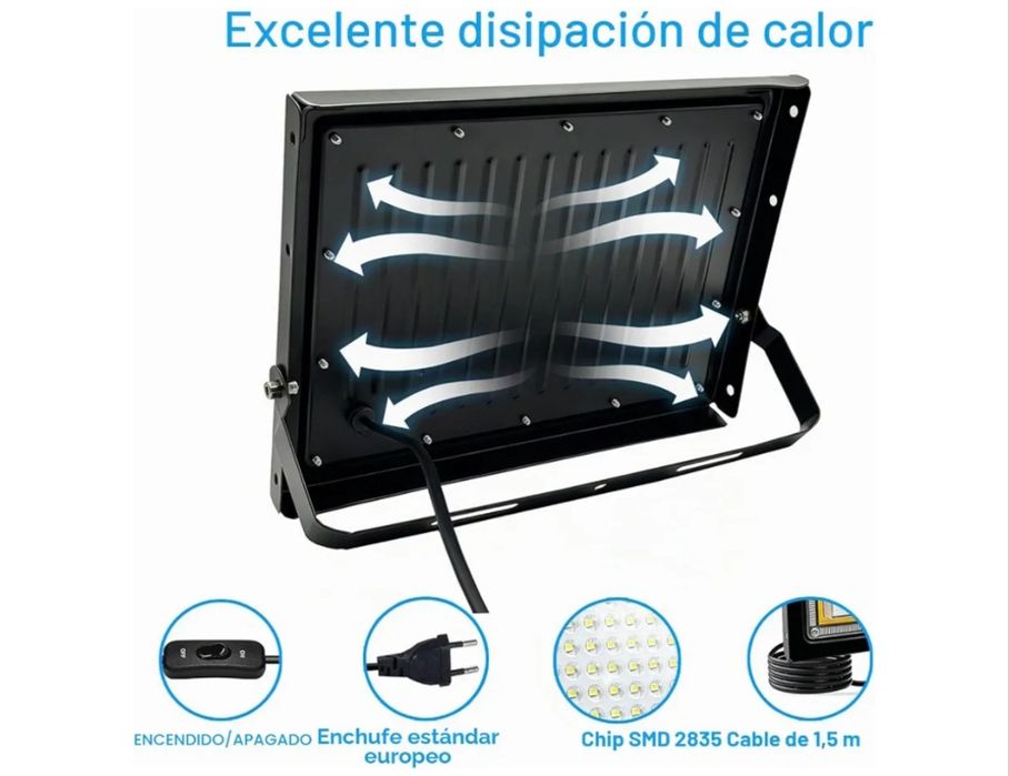Zestaw 2x Naświetlacz / Halogen LED UV 100W (Ultrafiolet) z włącznikiem