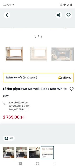 Łóżko piętrowe stan bdb
