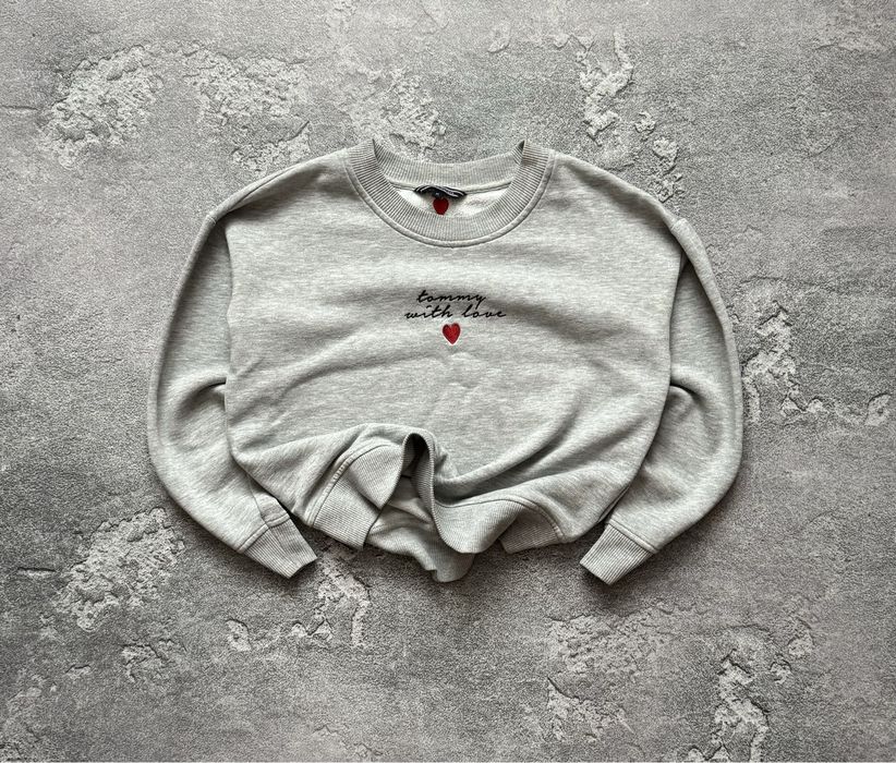 Tommy hilfiger жіночий томмі хілфігер сірий світшот кофта світер лонг