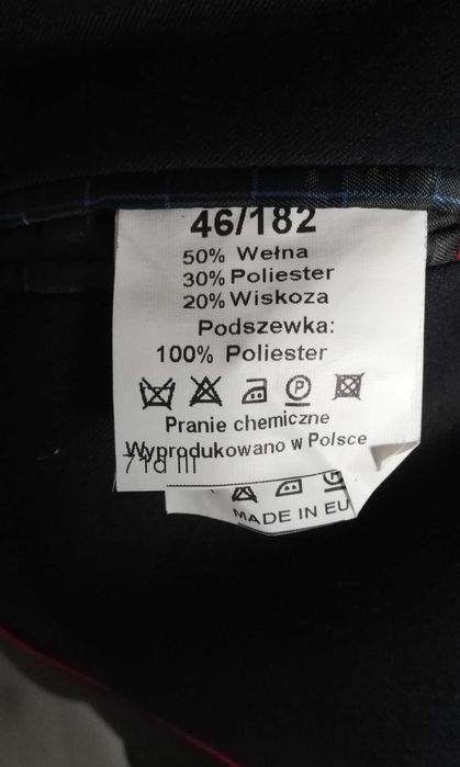 Garnitur męski,granatowy, rozm. 46/182