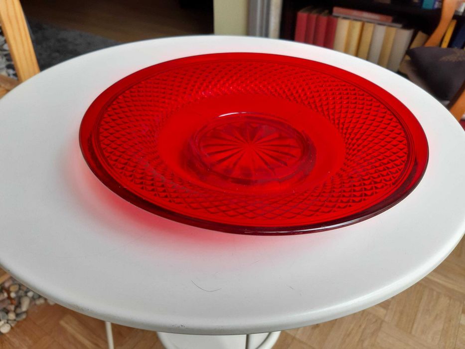 Prato Cristal Cor Vermelho