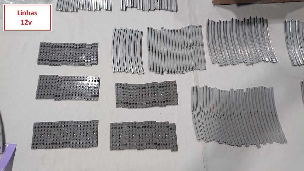 LEGO TRAIN Linhas 9v / 12v: 4548; retas; bifurcações; curvas; comandos