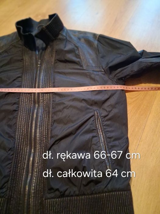 Luksusowa Kurtka męska Ermenegildo Z Zegna  bomberka M/L elementy skórzane  stan bardzo dobry