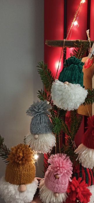 Gnomy, skrzaty na choinkę handmade