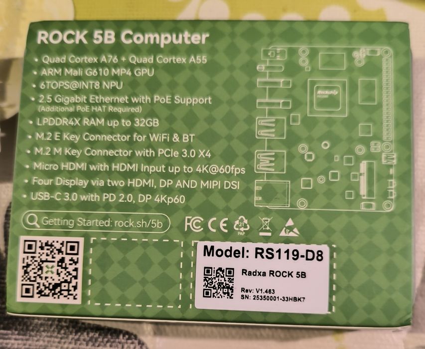 Placa Radxa Rock 5B nova na caixa