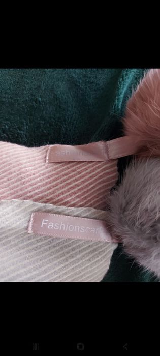 Szal damski szaro różowy