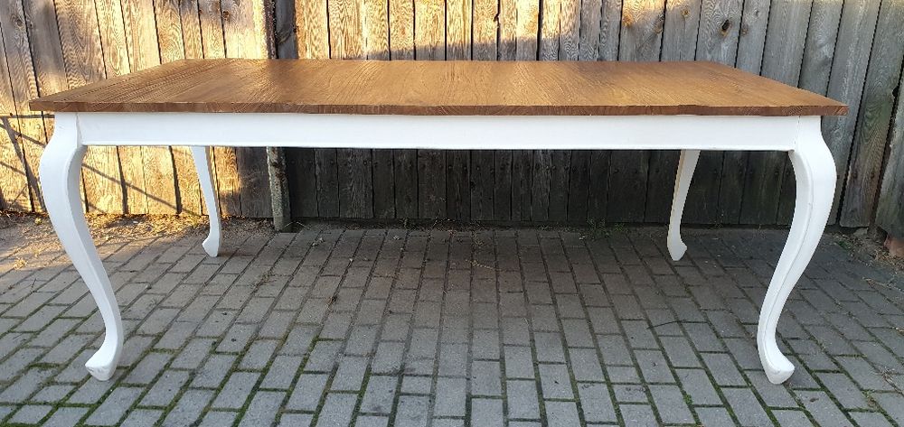 Stół na giętych nogach lite drewno