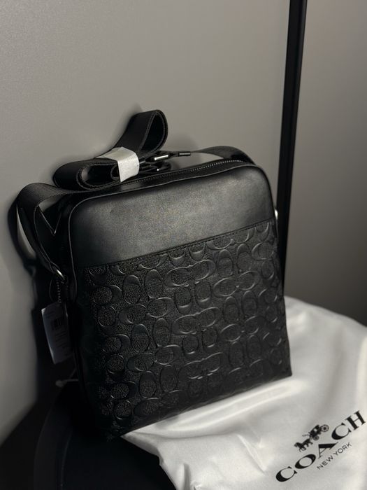 Чоловіча барсетка сумка шкіряна coach коач