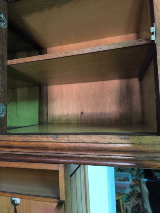 Armário de Cozinha em Carvalho Maciço com Tampo em Mármore — Conjunto em L - em excelente estado