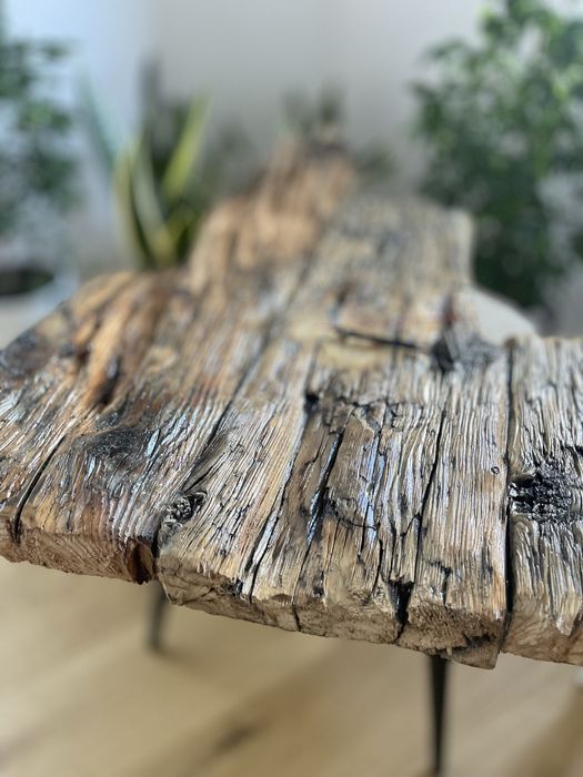 Zegar scienny wiszacy drewno stare dechy deski loft prezent