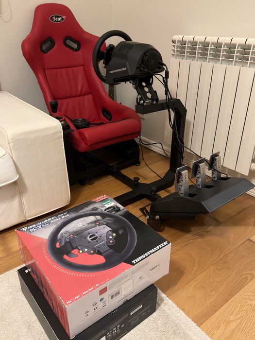 Simulador Completo SimRacing - RSeat V3 + Thrustmaster T-GT + Aro Ferrari SF1000 + Aro Sparco R383