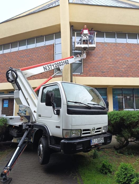 Usługi Podnośnikiem Koszowym,Zwyżka,Mycie Elewacji,Dachów,Paneli Fotow
