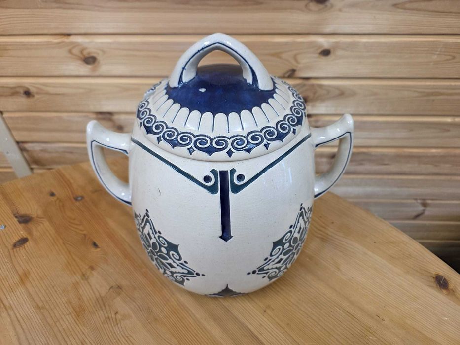 Ceramiczne naczynie z pokrywką dekor kobaltowy #240 Stylowy Węgrów