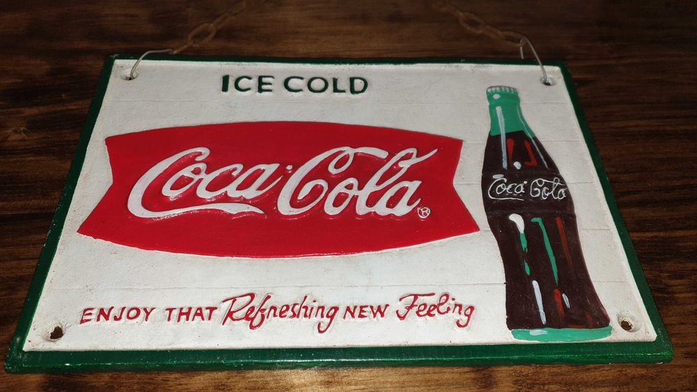 Placa Coca Cola em Ferro Fundido. (Irlanda anos 80)